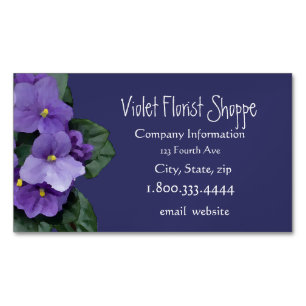 Elegant Nature Flower African Violet Plant  Magnetic Business Card
