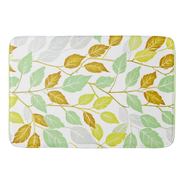Elegant Nature-Inspired Leaf Design Bath Mat (Front)