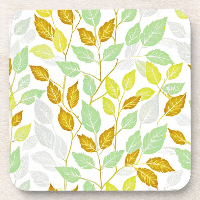 Elegant Nature-Inspired Leaf Design Coaster (Front)