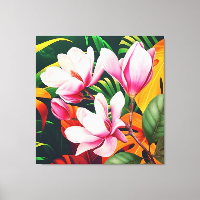ELEGANT NATURE PLANT FLOWER CANVAS PRINT (Front)