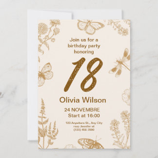 Elegant Nature-Themed Birthday  Invitation