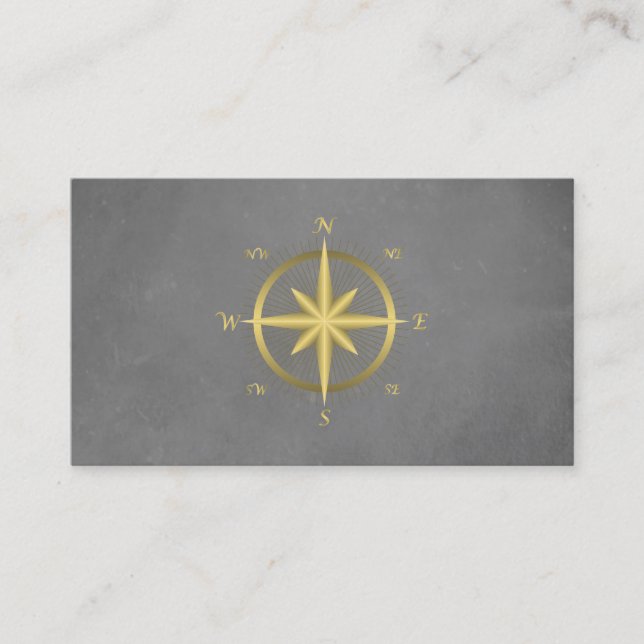 Elegant Nautical Compass  Business Card (Front)