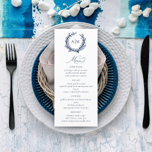 Elegant Nautical Coral Reef Wedding Menu