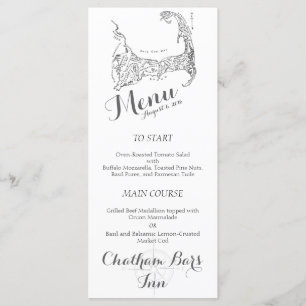 Elegant Nautical Menu Card