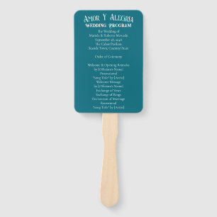 Elegant Nautical Striped Wedding -Navy Blue, White Hand Fan