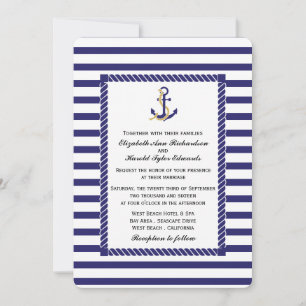 Elegant Nautical Wedding Invitation