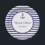 Elegant Nautical Wedding Navy Stripes Paper Plate<br><div class="desc">Customize this elegant Nautical Wedding Navy Stripes Paper Plate design. Navy Blue and white striped pattern design with a navy ship anchor at the top and a blue and white rope border.The navy blue and white striped pattern is also placed at the back. A template for an easy customization of...</div>