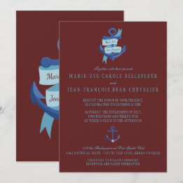Elegant Nautical Yacht Destination Wedding Invitation