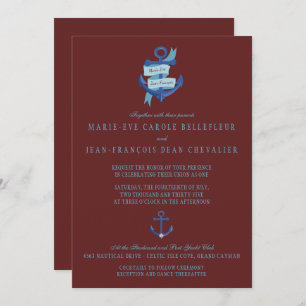 Elegant Nautical Yacht Destination Wedding Invitation