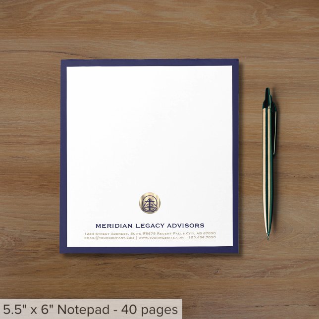 Elegant Navy and Gold Business Notepad (Creator Uploaded)