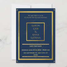 Elegant Navy and Gold Decorated
