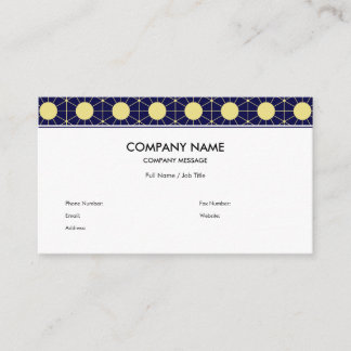 Elegant Navy and Gold Geometric Tile Pattern Business Card