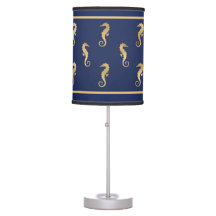 Elegant Navy and Gold Seahorses