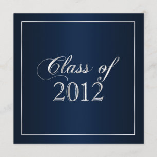 Elegant Navy and Silver Class of 2012 Invitation