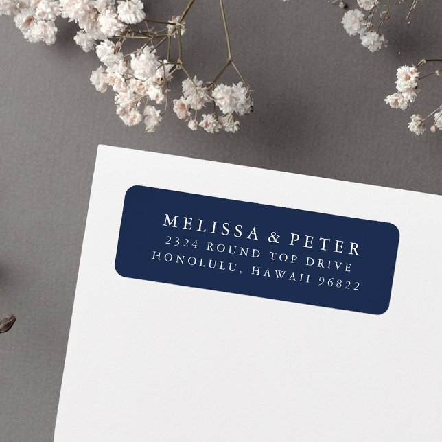 Elegant Navy and White Return Address (Creator Uploaded)
