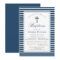 Elegant Navy and White Stripes Baptism