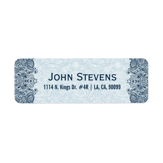 Elegant Navy & Baby Blue Floral Paisley Lace (Front)