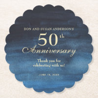 Elegant Navy Blue 50th Wedding Anniversary