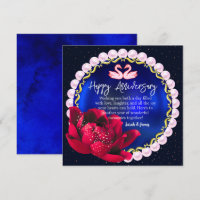 Elegant Navy-Blue 5th Happy Wedding Anniversary