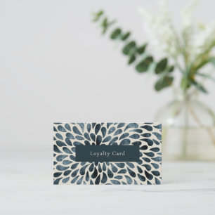 Elegant Navy Blue Abstract Modern Loyalty Card