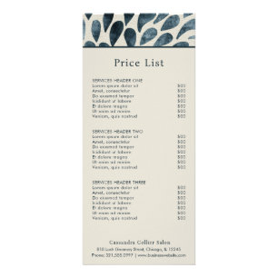 Elegant Navy Blue Abstract Modern Rack Card