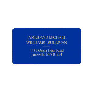 Elegant Navy Blue and Gold Address Labels