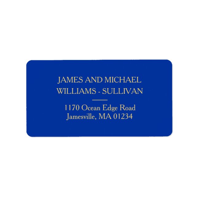 Elegant Navy Blue and Gold Address Labels (Front)