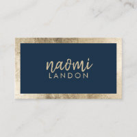 Elegant navy blue and gold chic modern minimalist