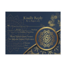 Elegant Navy Blue and Gold Personalized Wedding
