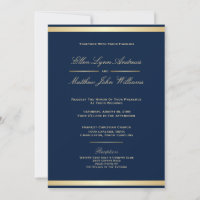 Elegant Navy Blue and Gold Trim Wedding