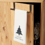 Elegant Navy Blue and Green Plaid Christmas Tree Kitchen Towel<br><div class="desc">Modern Christmas kitchen towel featuring a timeless design with a Christmas tree with a muted navy blue and green plaid pattern along with the greeting "Merry Christmas".</div>