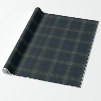 Elegant Navy Blue and Green Plaid Christmas