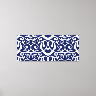 Elegant Navy Blue and White Canvas Wall Art