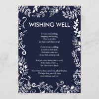 Elegant Navy Blue and White Floral Wishing Well