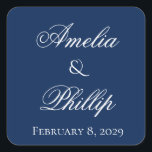 Elegant Navy Blue and White Wedding Stickers<br><div class="desc">Navy blue is a timeless colour of both elegance and simplicity. The modern style of this wedding suite will make your wedding even more memorable! Fully customizable, from fonts to colours. Please don’t hesitate to contact us if you would like a design or change that cannot be done via the...</div>