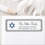 Elegant Navy Blue Bar Mitzvah Return Address<br><div class="desc">Silver Glitter Navy Blue Religious Return Address label</div>