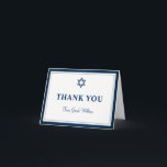 Elegant Navy Blue Bar Mitzvah Thank You Note Card<br><div class="desc">Elegant Navy Blue Bar Mitzvah Thank You Note Card</div>