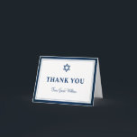 Elegant Navy Blue Bar Mitzvah Thank You Note Card<br><div class="desc">Elegant Navy Blue Bar Mitzvah Thank You Note Card</div>