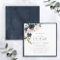 Elegant Navy Blue Blush Pink Floral Baby Baptism