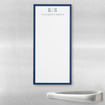 Elegant Navy Blue Border Monogram