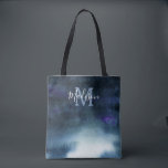 Elegant Navy Blue Bridal Party Monogram Tote Bag<br><div class="desc">Elegant personalized tote bag to gift your bridesmaids. It's a beautiful abstract watercolor painting in navy blue ombre with custom name and initial. The name is written in modern script font. A great gift for your bridesmaids that they can use not only on your wedding day but for daily use!...</div>