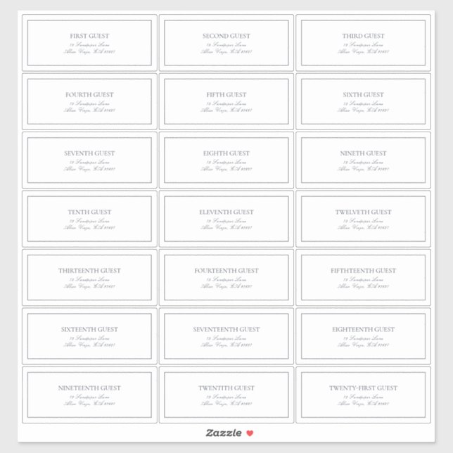 Elegant Navy Blue Classic Script Guest Address (Sheet)