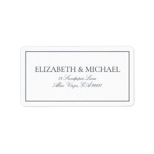 Elegant Navy Blue Classic Script Label