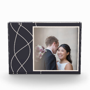 Elegant Navy Blue Customized Photo Block