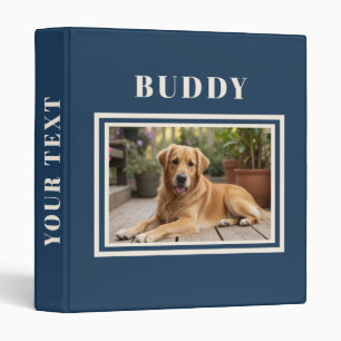Elegant Navy Blue Dog Pet Photo Album Binder