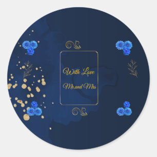 Elegant Navy Blue Envelope Seal Sticker