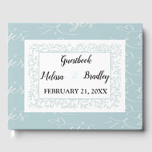 Elegant Navy Blue Floral Guest Book
