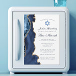 Elegant Navy Blue Gold Agate Bar Mitzvah Party Magnetic Invitation<br><div class="desc">Elegant navy blue and gold agate decorates the side of this modern Bar Mitzvah ceremony and party magnetic invitation. Your son's name is written in beautiful formal script under the Star of David. Perfect for a chic,  stylish Jewish family celebrating their boy being called to the Torah.</div>