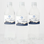 Elegant Navy Blue Gold Agate Bar Mitzvah Party Water Bottle Label<br><div class="desc">Elegant navy blue and gold agate decorates the side of this modern Bar Mitzvah party water bottle label. Your son's name is written in beautiful formal script under the Star of David. Perfect for a chic,  stylish Jewish family celebrating their boy being called to the Torah.</div>