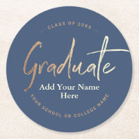 Elegant Navy Blue Gold Graduation Party